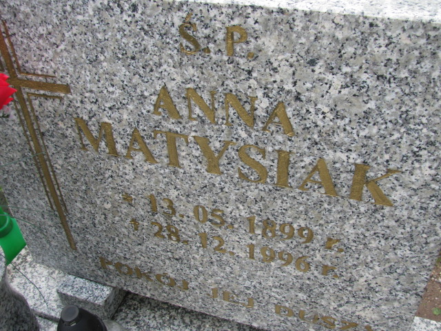 Anna Matysiak 1899 Głuszyca - Grobonet - Wyszukiwarka osób pochowanych