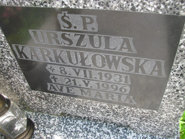 Urszula Karkułowska 1931 Głuszyca - Grobonet - Wyszukiwarka osób pochowanych