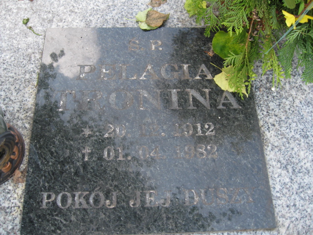 Pelagia Tronina 1912 Głuszyca - Grobonet - Wyszukiwarka osób pochowanych