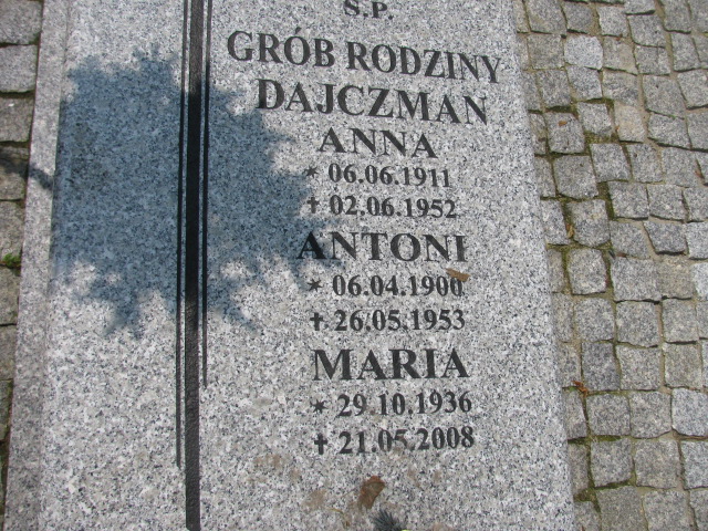 Maria Dajczman 1936 Głuszyca - Grobonet - Wyszukiwarka osób pochowanych